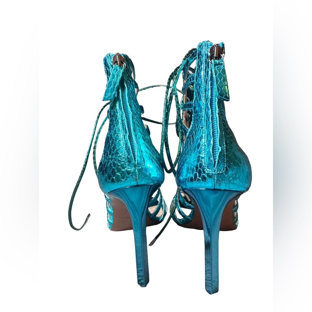 Roberto Cavalli Leather Gladiator Cage Heel Stiletto Size 40/US 9.5-10 - Picture 3 of 9